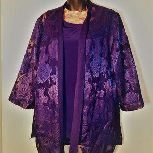 1X Purple, 2-piece, pretty womans blouse.